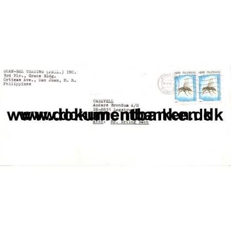 Airmailbrev Philippines 1988 til Danmark