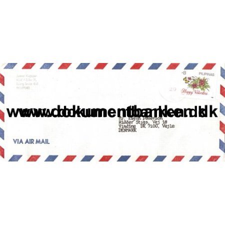 Luftpostbrev Philippines 1996 til Danmark