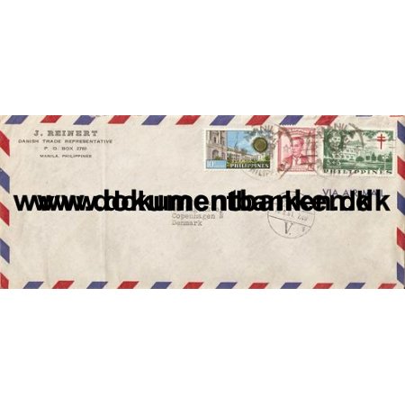 Luftpostbrev Philippines til Danmark 1961