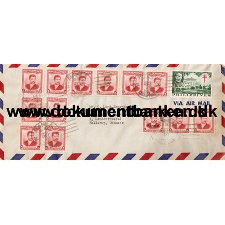 Luftpostbrev til Danmark 1958