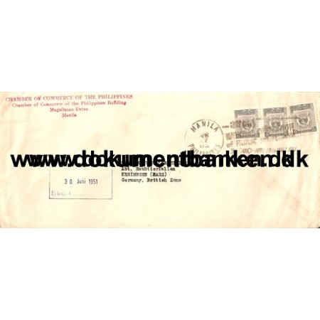Luftpostbrev til Germany, British Zone 1951