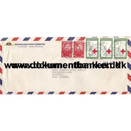 Luftpostbrev til Germany. 1965
