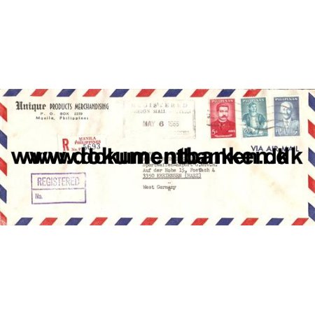 R-Luftpostbrev til Germany 1965