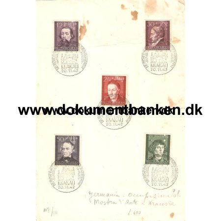 Deutches Reich. Generalgouvernement Krakau 20 november 1942