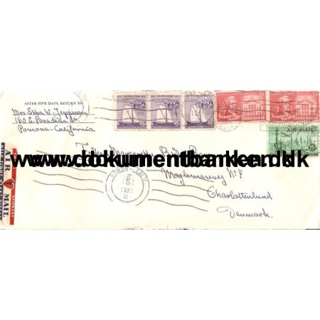 USA.  Luftpostkuvert til Arktisk Institut Danmark 1957