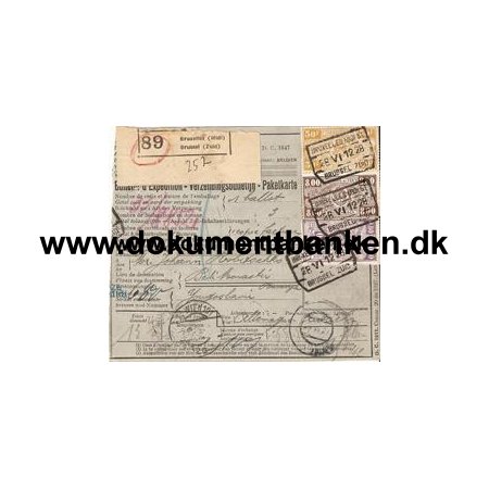 Belgien Adressekort til Kroatien 1928