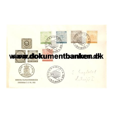 Stockholmia. FDC. 3 juli 1955.