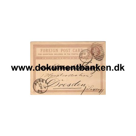 Helsag Foreign Post Card London E. 28. 1877