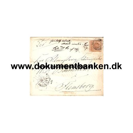 Barnekow, Wilhelm. Brev til Flensborg. 4 Sk. 1857. Fuldt indhold