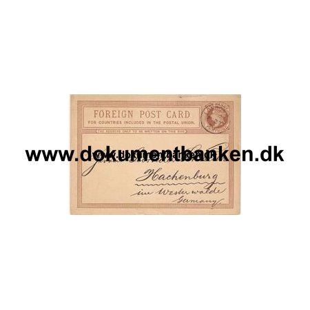 Helsag Foreign Post Card London E. C. 1878