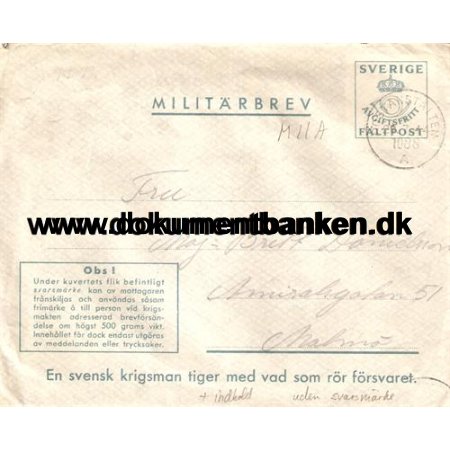 Sverige Fltpost Postanstalten. 1088. 1944