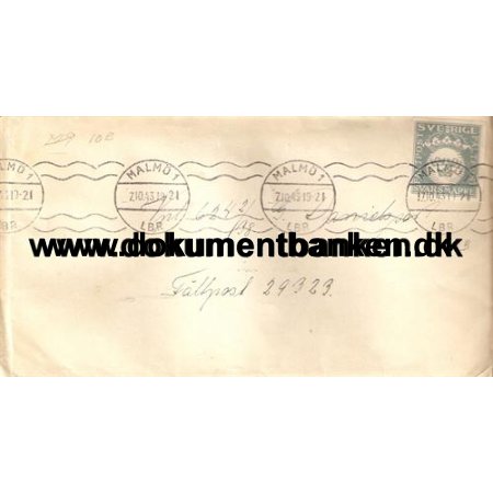 Sverige Fltpost Malm 1. 1943