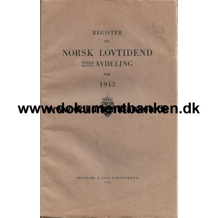 Norsk Lovtidend 2nen Avdeling 1943