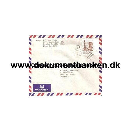 Luftpostbrev sendt til Danmark, 9 december 1986