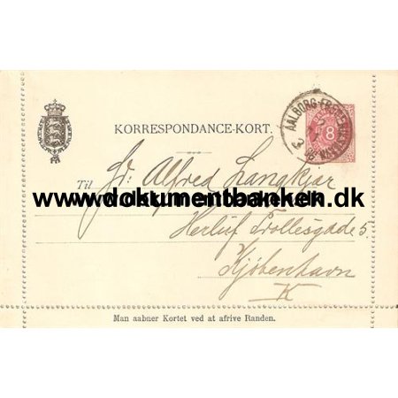 Bureaustempel Aalborg - Frederikshavn 3 Tog. 1894