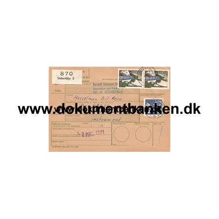 Adresskort for inrikes postpaket 1971