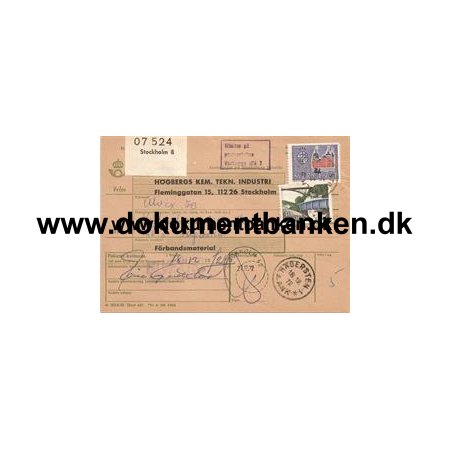 Adresskort for inrikes postpaket 1972