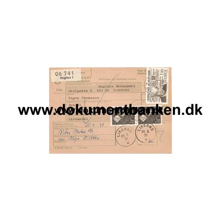 Adresskort for inrikes postpaket 1977