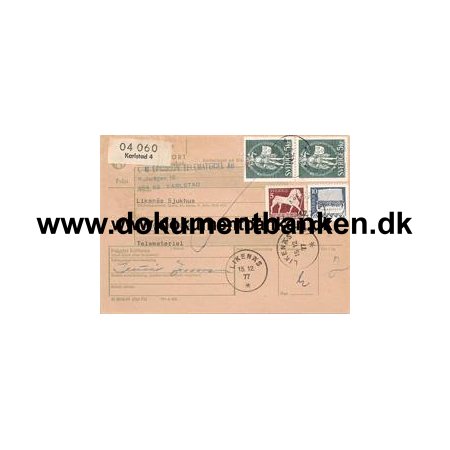 Adresskort for inrikes postpaket 1977