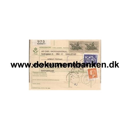 Adresskort for inrikes postpaket 1978