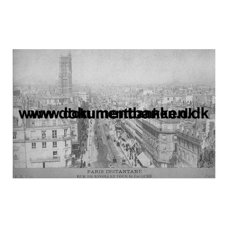 Rue de Rivoli et Tour St. Jacques Paris Fotografi 1890