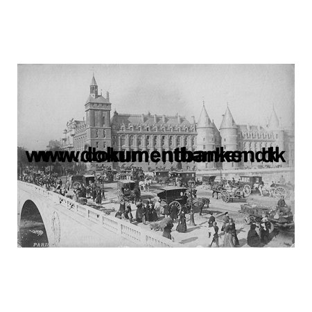 Notre Dame Broen og Conciergerie Paris Fotografi 1890
