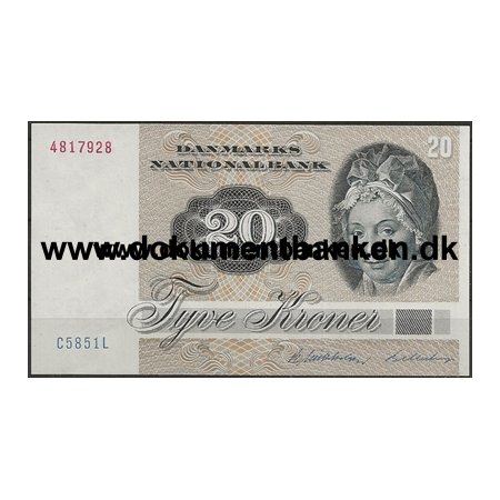 20 Kr. 4817928 - C5851L Serie 1972-1979 Pengeseddel Danmark