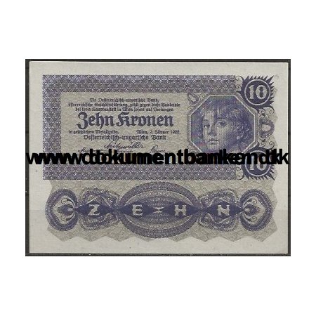 strig 10 Kronen Nr. 1011  049913 Pengeseddel 1922