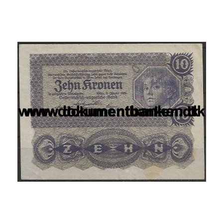 strig 10 Kronen Nr. 1050  573236 Pengeseddel 1922