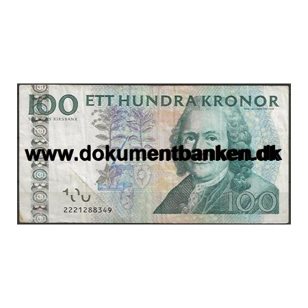 Sverige 100 Kr 2221288349  Carl Von Linne Pengeseddel