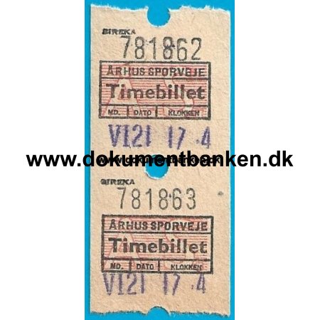 rhus Sporveje, Timebillet, Birekabillet, 21/6 1964