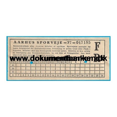 Aarhus Sporveje Billet, Linie 2, 21 april 1947
