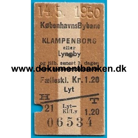 Bybanebillet Lyngbyvej - Hellerup, Hellerup - Klampenborg, 14 maj 1950