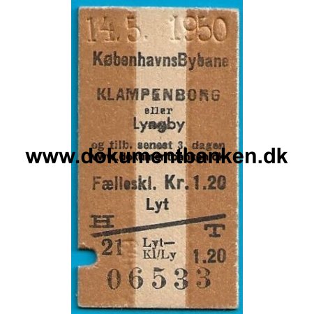 Bybanebillet Lyngbyvej - Hellerup, Hellerup - Klampenborg, 14 maj 1950