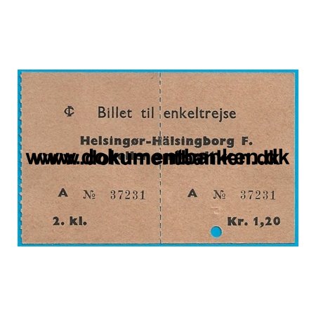 Frgebillet Helsingr - Helsingborg 1962