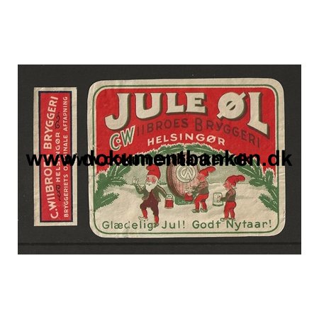 Wiibroes Bryggeri Helsingr Jule l Etiket 1952