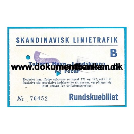 Frgebillet Tuborg havn - Landskrona Rundskuebillet 1959