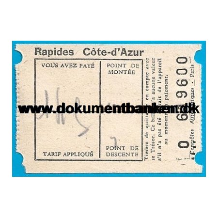 Rapides Cote-d'Azur Monaco Busbillet 1959