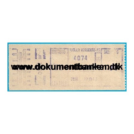 Sporvejbillet Kiel Tyskland 1963