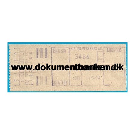 Sporvejbillet Kiel Tyskland 1963
