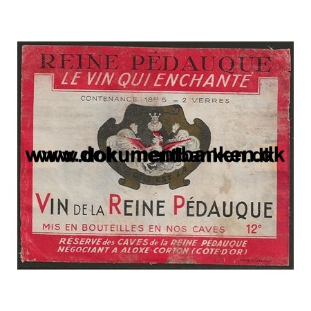 Vin de la Reine Pedauque Rdvin Etiket Frankrig 1959