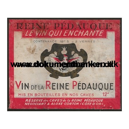 Vin de la Reine Pedauque Rdvin Etiket Frankrig 1959