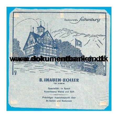 Restaurant Falkenburg St. Gallen Schweiz Reklame 1950