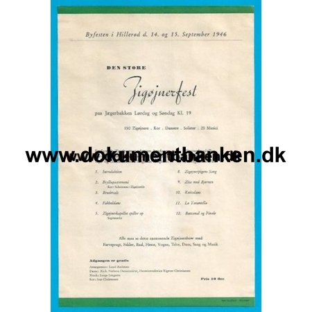 Hillerd Den Store Sigjnerfest Program 1946