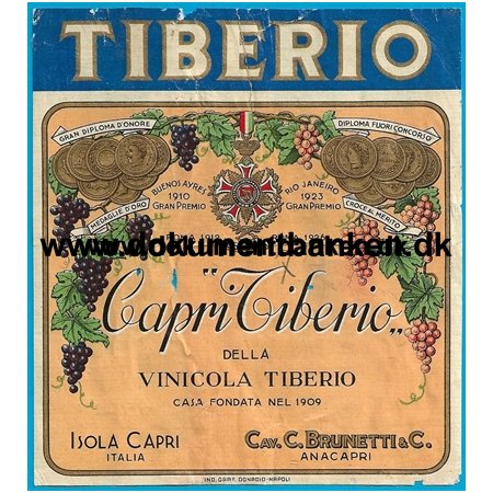 Capri Tiberio Vinetiket Italien 1954