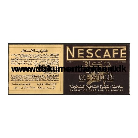 Nescafe Indpakning Tunis Tunesien 1954