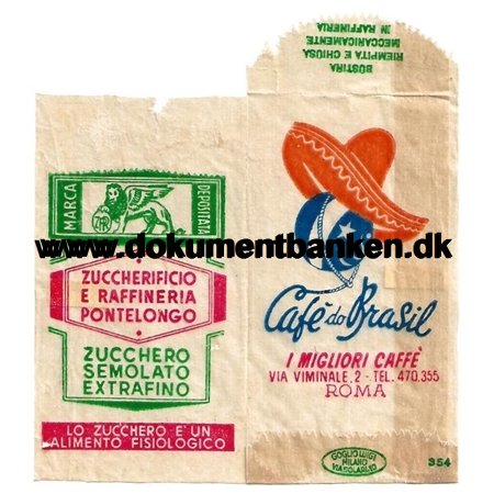 Cafe de Brasil Sukkerpose Rom Italien 1954