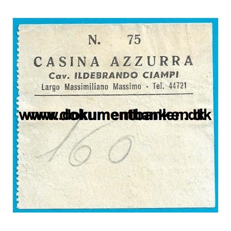 Casina Azzurra Rom Italien Regning 1954