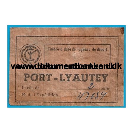 Bagage Label Tanger - Kenitra (Port Lyautey) marokko 1959