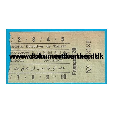 Busbillet Tanger Marokko 1959